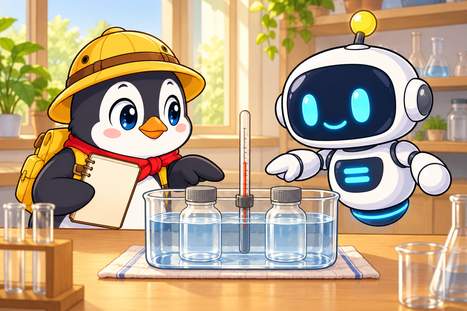 ペンタとイコールが温度条件をそろえて考える場面